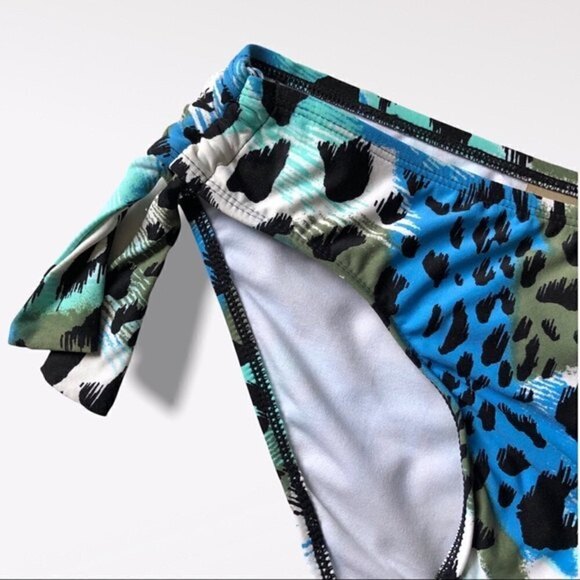 Beach House Animal Print Bikini Bottom Side Tie Swim Size 6 - Picture 8 of 9
